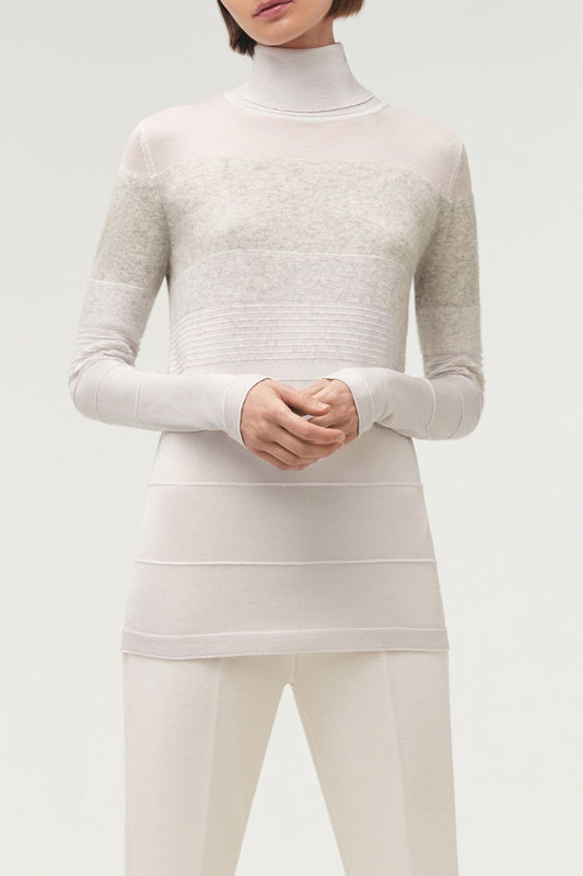 LONG SLEEVE STRIPED TURTLENECK