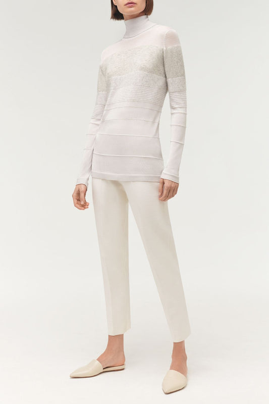 LONG SLEEVE STRIPED TURTLENECK